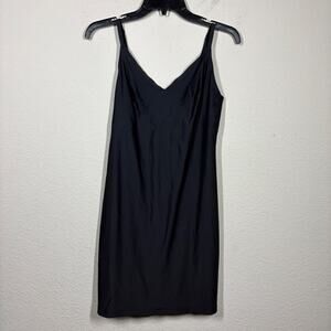Primark Size 10/12 Slip Mini Dress Black V Neck Lightweight Shapewear